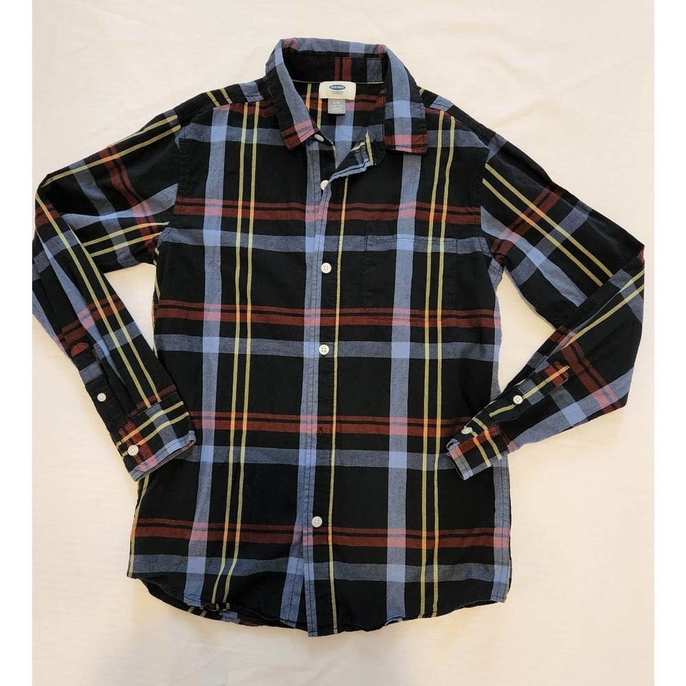 Old Navy plaid button down shirts sz 10/12 blue